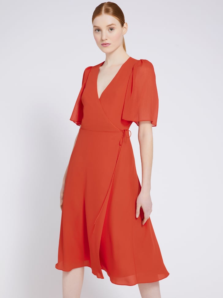 Alice + Olivia Suri Flutter-Sleeve Midi 