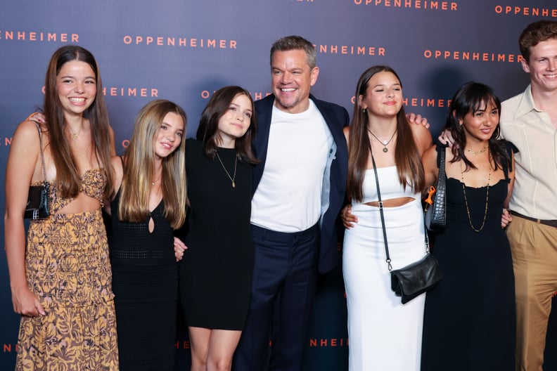 马特•达蒙和他的女儿们在“奥本海默”首映