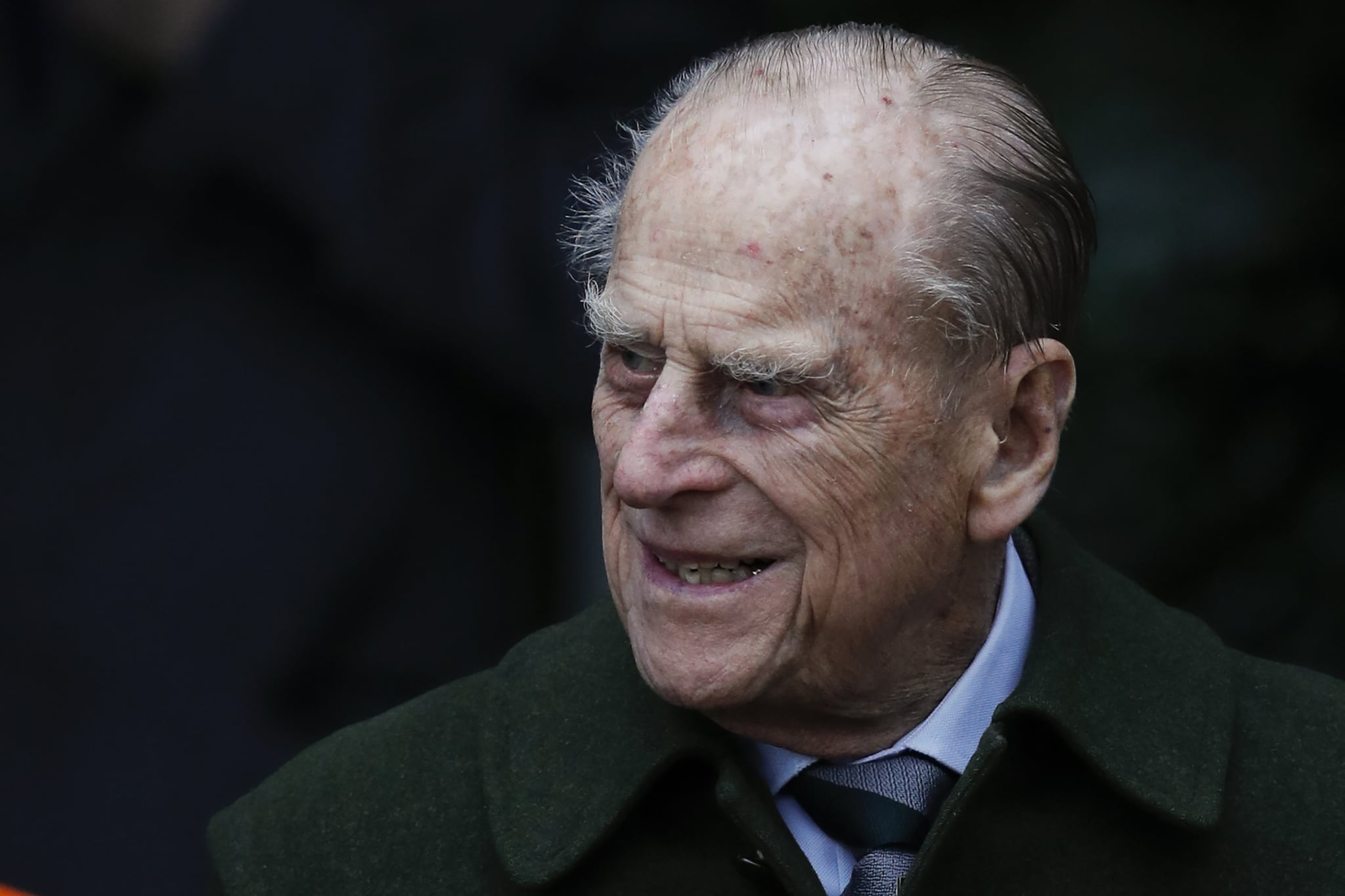 Britain's Prince Philip, Duke of Edinburgh leaves after attending Royal Family's traditional Christmas Day church service at St Mary Magdalene Church in Sandringham, Norfolk, eastern England, on December 25, 2017. / AFP PHOTO / Adrian DENNIS        (Photo credit should read ADRIAN DENNIS/AFP/Getty Images)