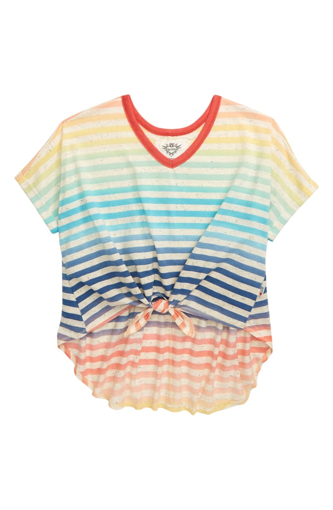 T2 Love Stripe Knot Hem T-Shirt