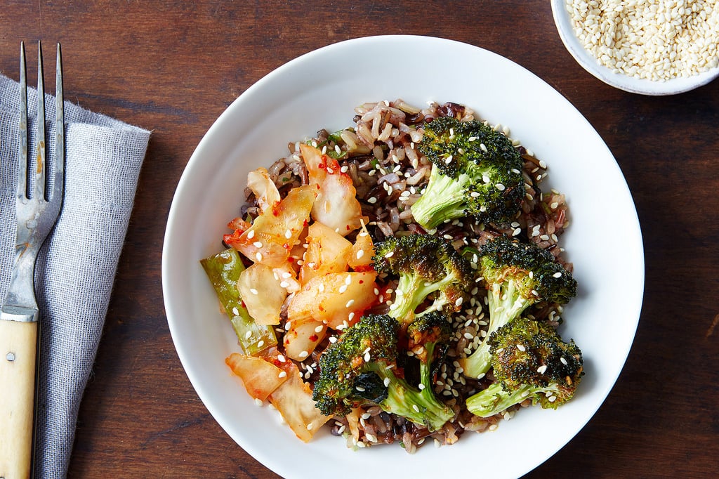 Warm Kimchi Rice Bowl With Roasted Broccoli