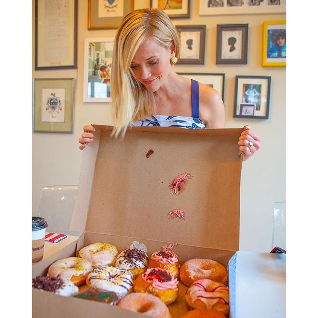 Even she can't resist a box of doughnuts!