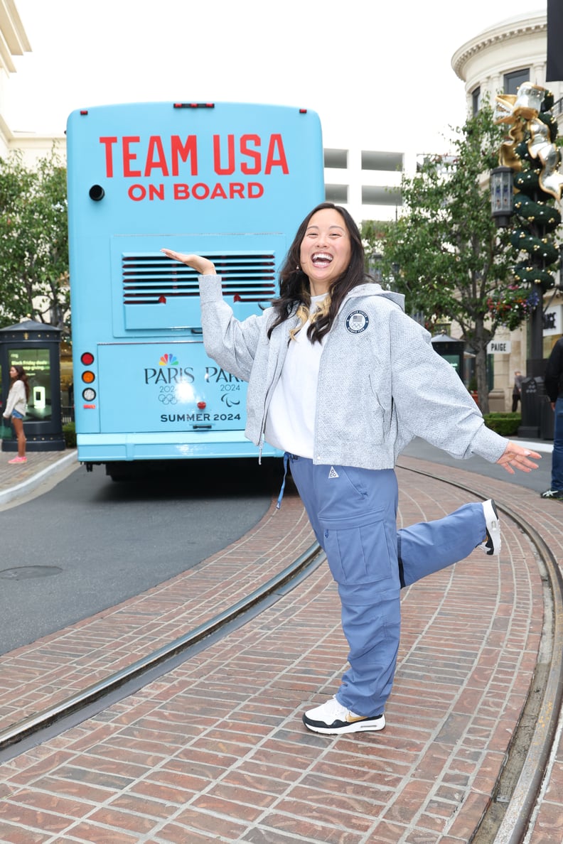 LOS ANGELES, CALIFORNIA - NOVEMBER 18: Sunny Choi poses for a photo during the Team USA Road to Paris Bus Tour on November 18, 2023 in Los Angeles, California. (Photo by Joe Scarnici/Getty Images for NBC)
