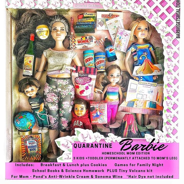 Grandma Makes Funny Social-Distancing Barbie Dolls