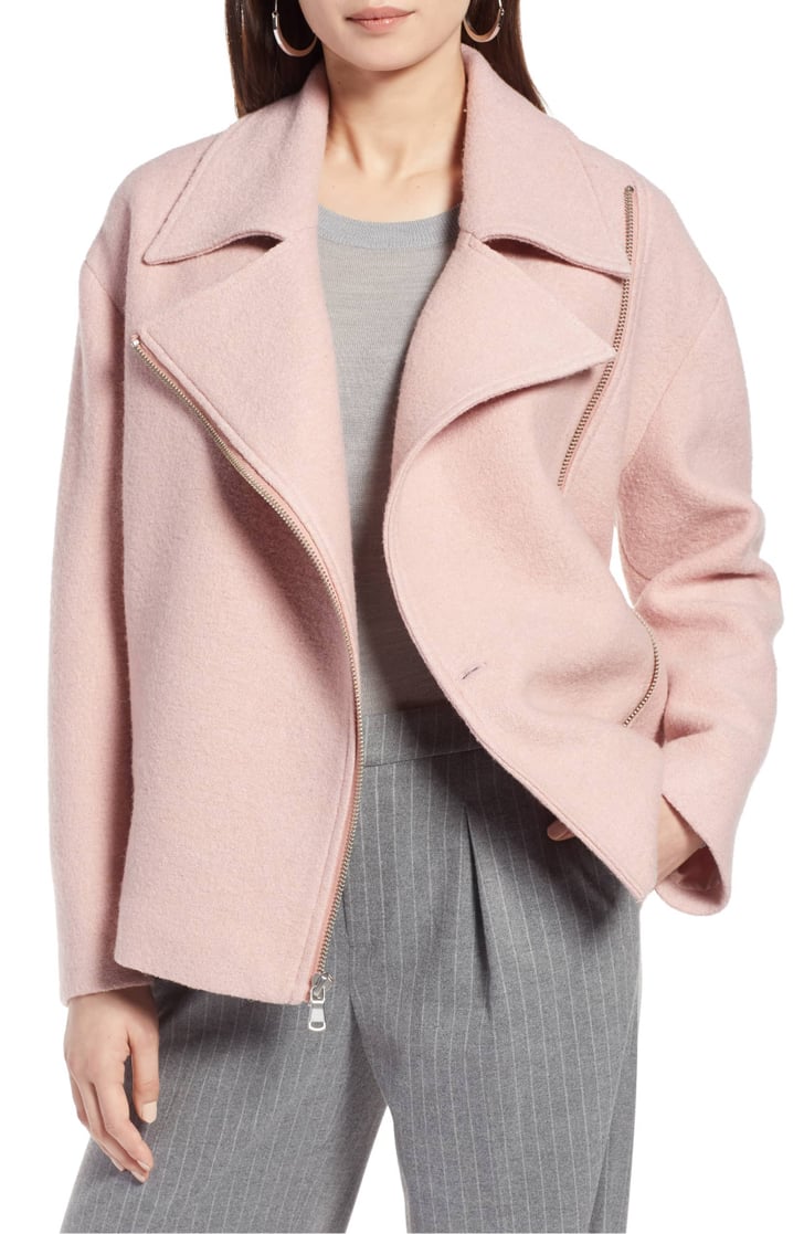 Halogen boiled wool top coat