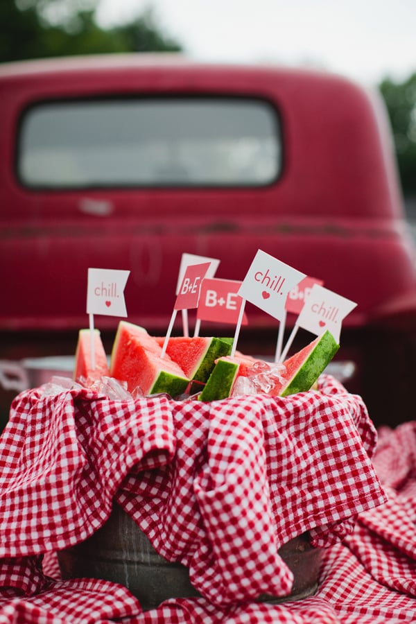 Gingham-Lined Watermelon Bucket