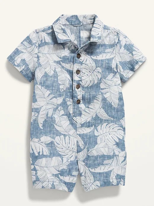 Old Navy Printed Linen-Blend One-Piece