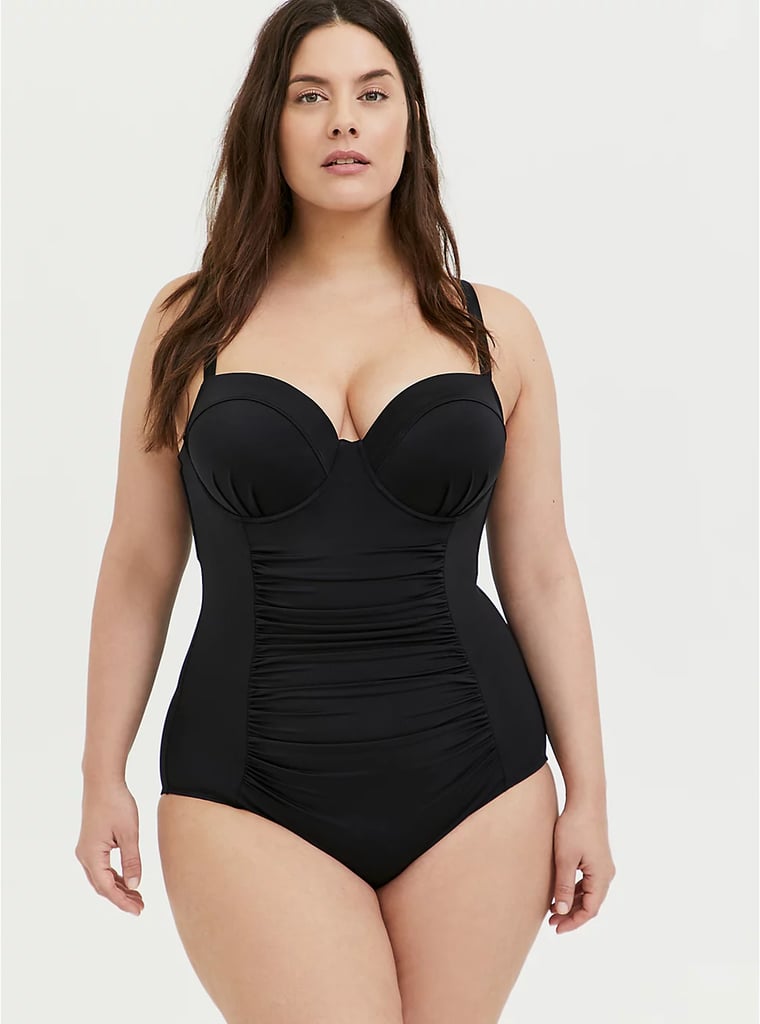 Torrid Black Lattice Back One-Piece Swimsuit