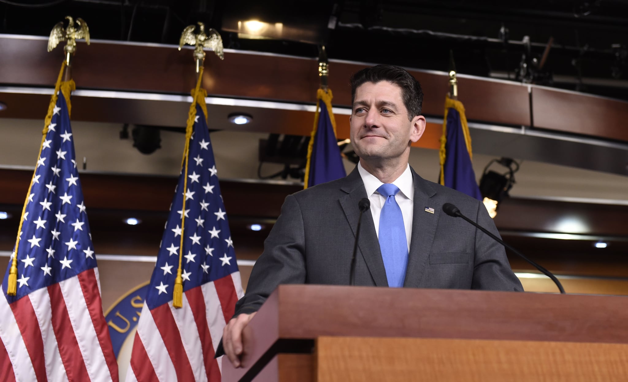 Speaker of the House Paul Ryan announces his retirement during a press conference on Capitol Hill in Washington, DC, April 11, 2018.The top Republican in the US House of Representatives, Paul Ryan, has decided to retire when his term ends, casting his party into a leadership fight ahead of crucial mid-term elections.The bombshell was delivered by the speaker's counselor, Brendan Buck, who said Ryan would not seek re-election in November. / AFP PHOTO / SAUL LOEB        (Photo credit should read SAUL LOEB/AFP/Getty Images)