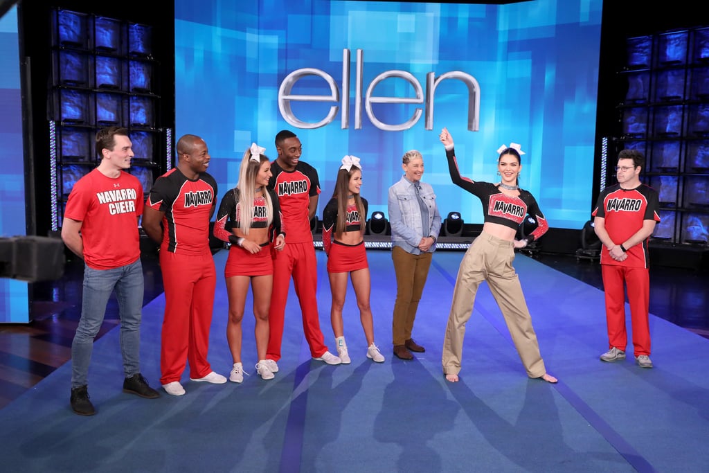 Kendall Jenner Wearing a Navarro Cheer Crop Top on Ellen