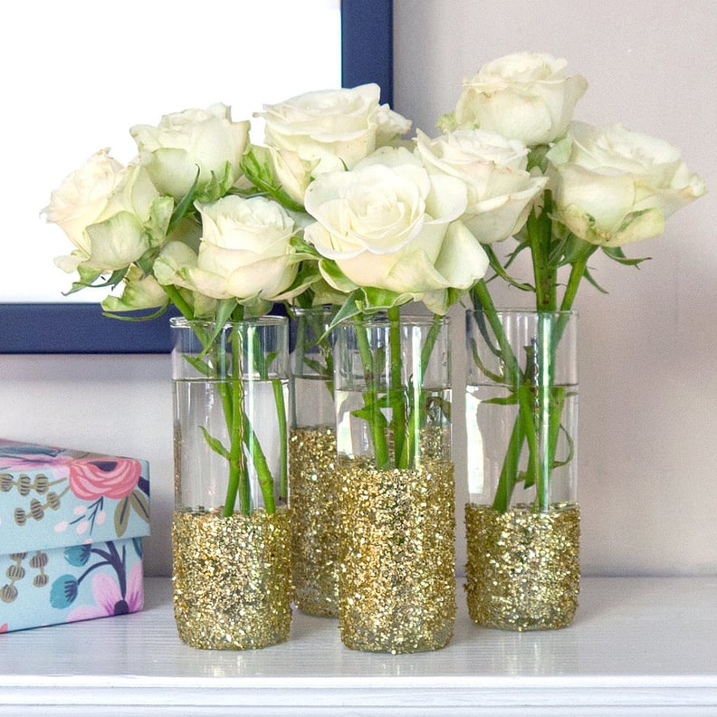 DIY Glitter Shot-Glass Vases