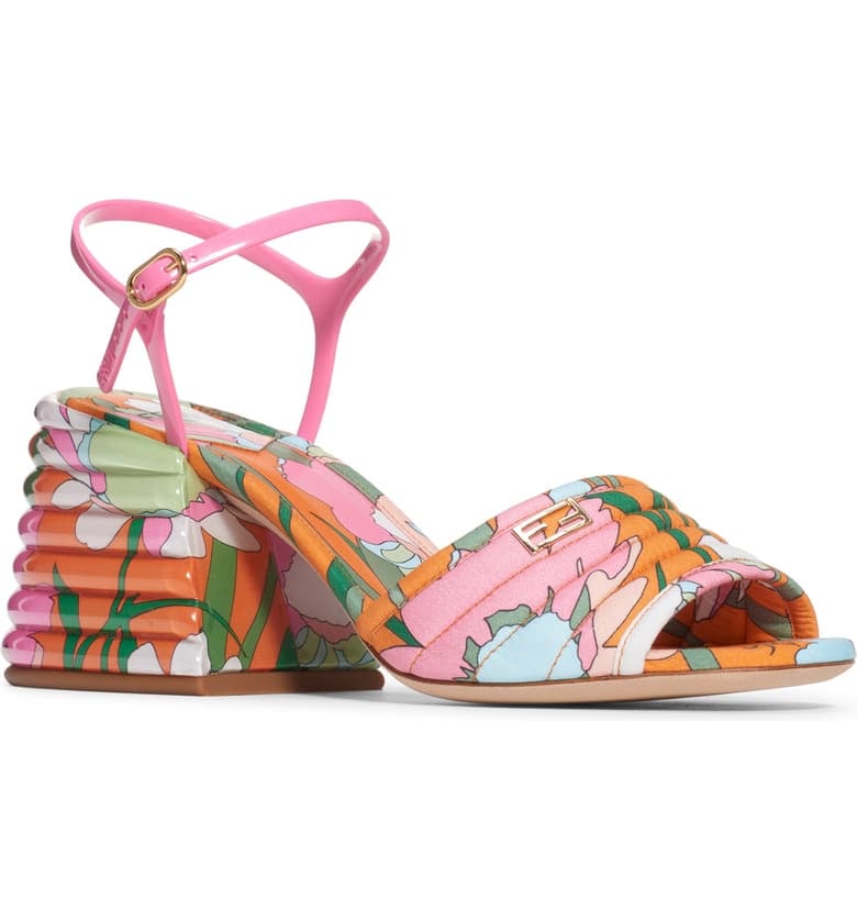 Fendi Promenade Block Heel Sandals