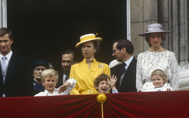 Princess Anne at the 1983 Trooping the Colour Ceremony Alongside Princess Diana