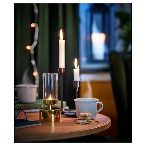 Vinterfest Gold Tealight Lantern