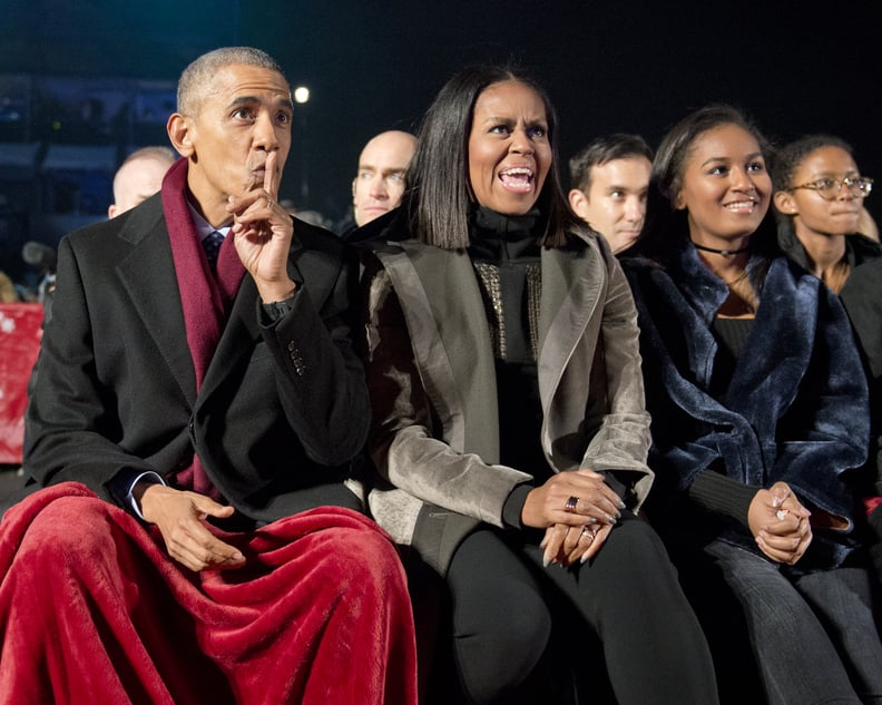 Later, Michelle Topped Off Her Look With a Gray Coat