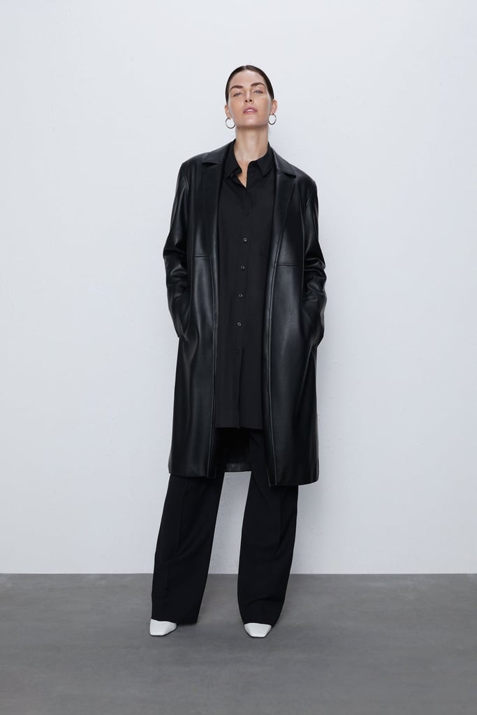 Zara Faux Leather Trench Coat