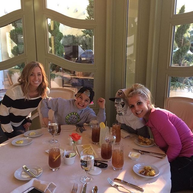 The singer uploaded this picture of herself and her boys at lunch in December 2015 and wrote, "Watch out for Preston!"