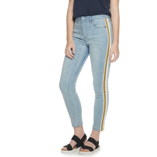 POPSUGAR Side-Stripe High-Waisted Skinny Ankle Jeans