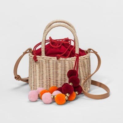 Straw Basket Crossbody Bag