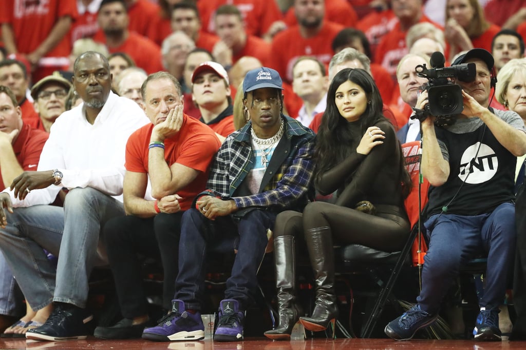 Kylie Jenner Wearing Leather at Basketball Game