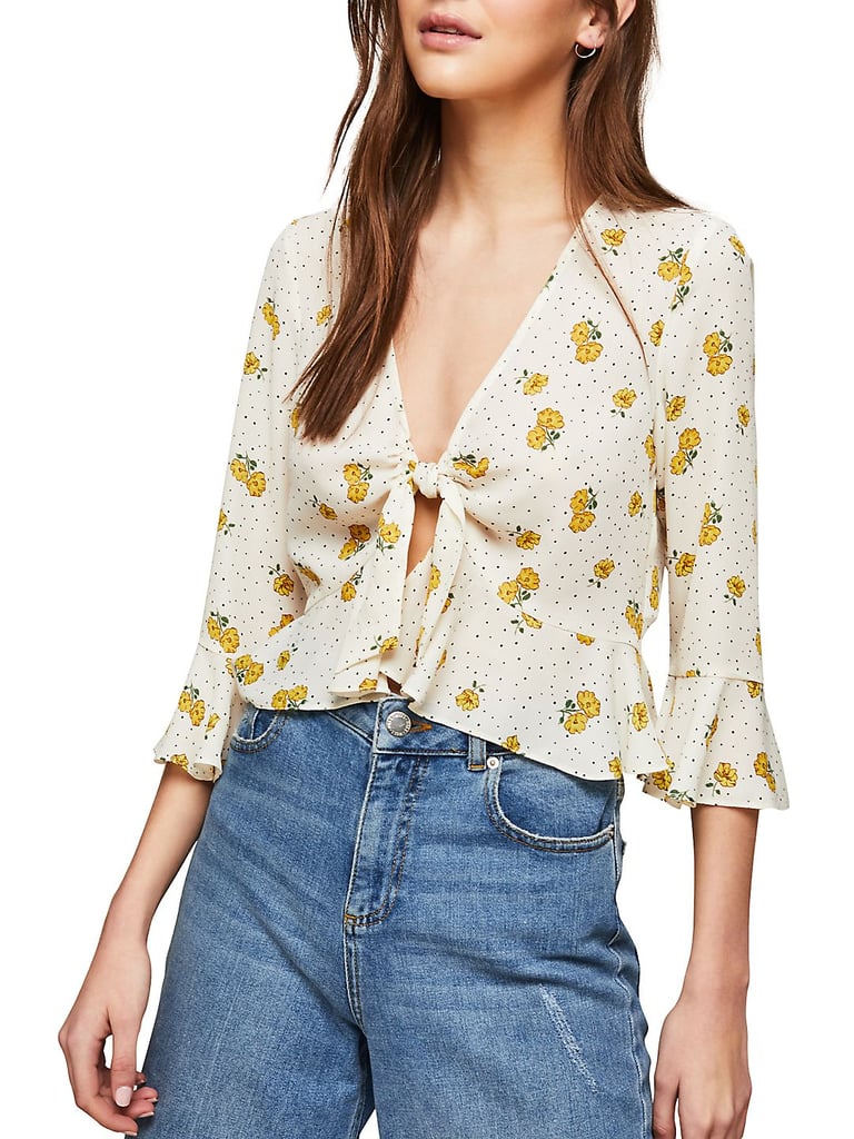 Miss Selfridge Floral Ditsy Tie Front Blouse
