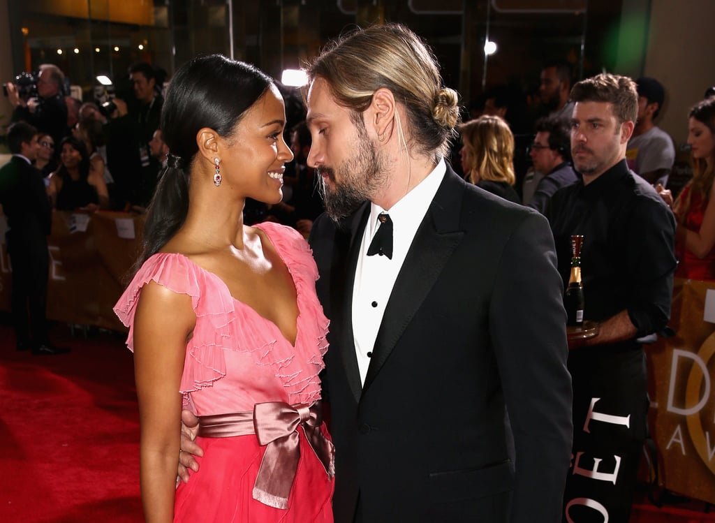 Zoe Saldana and Marco Perego at the 2017 Golden Globes
