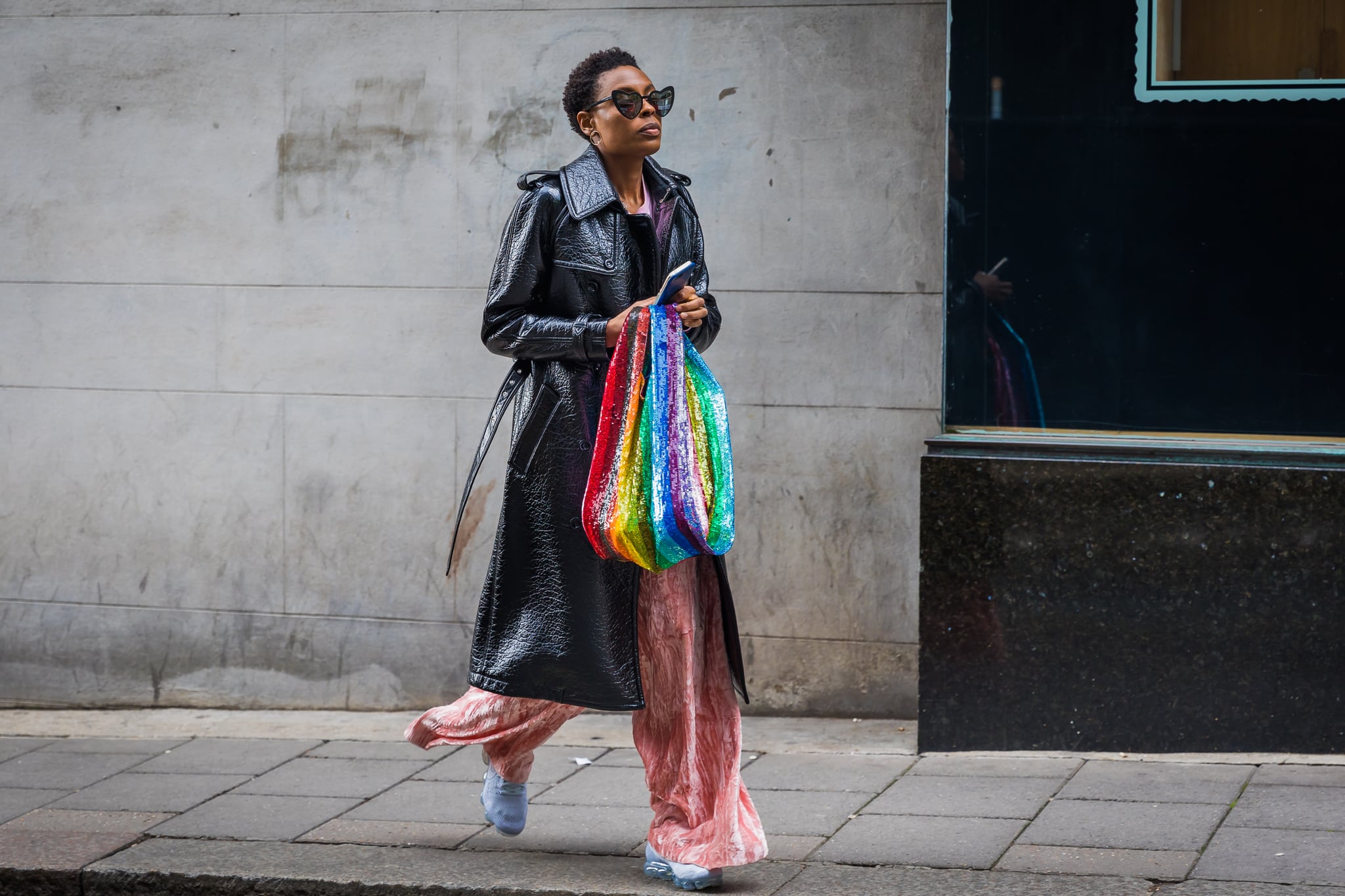 Mix Textures Styling a Leather Trench With Velvet Pants The 1