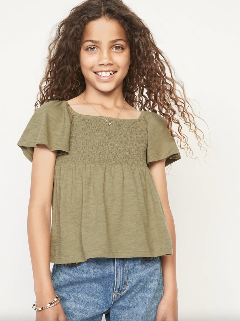 A Smocked, Flowy Top and Light Jeans