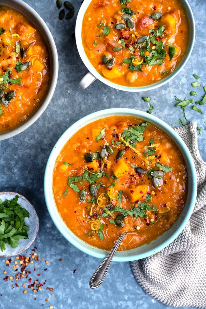 Sweet Potato, Chickpea, and Red Lentil Soup