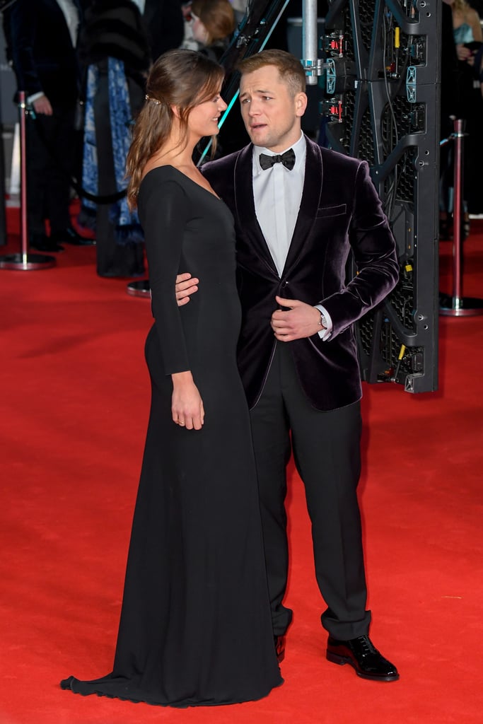 Emily Thomas and Taron Egerton at the 2020 BAFTAs