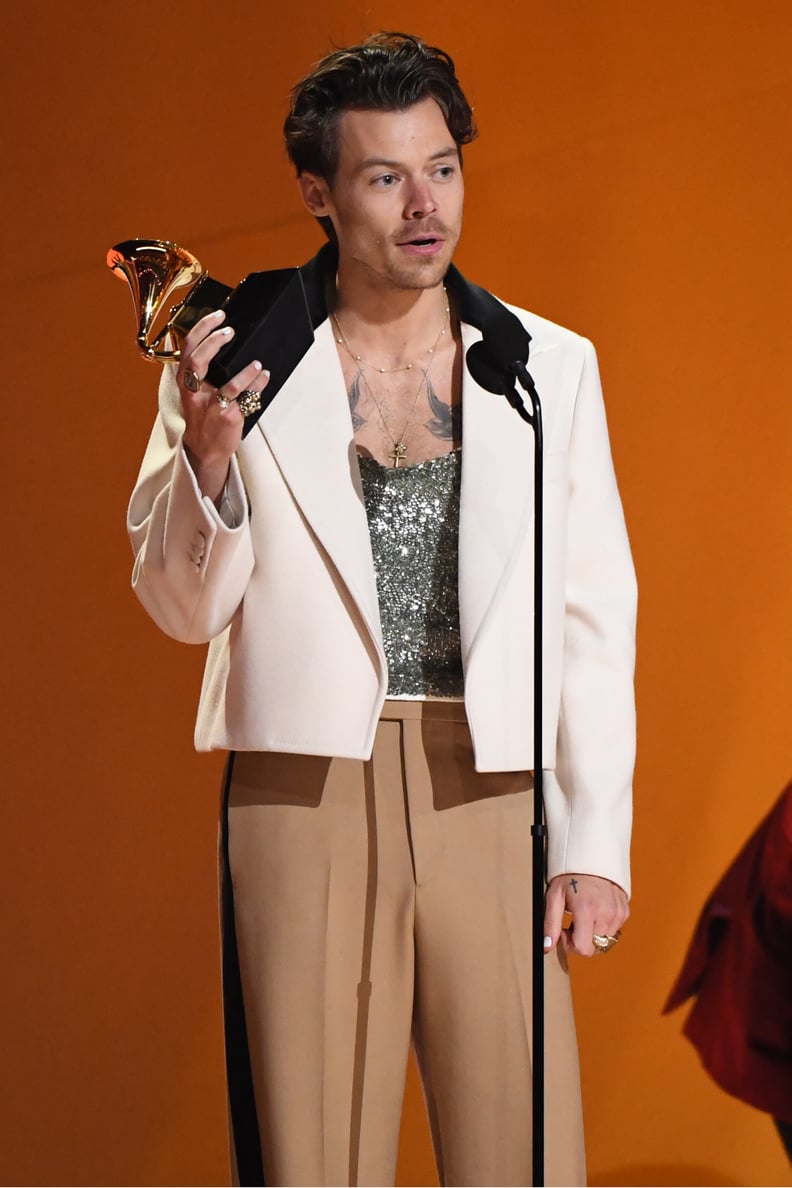 Harry Styles Accepting the 2023 Grammy For Best Pop Vocal Album