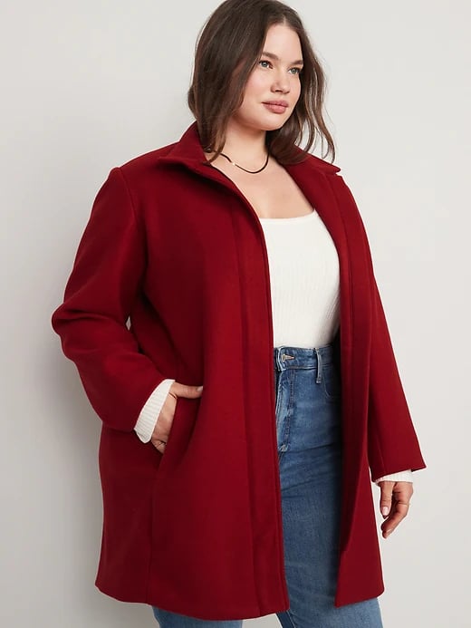 Old Navy Soft-Brushed Funnel-Neck Coat