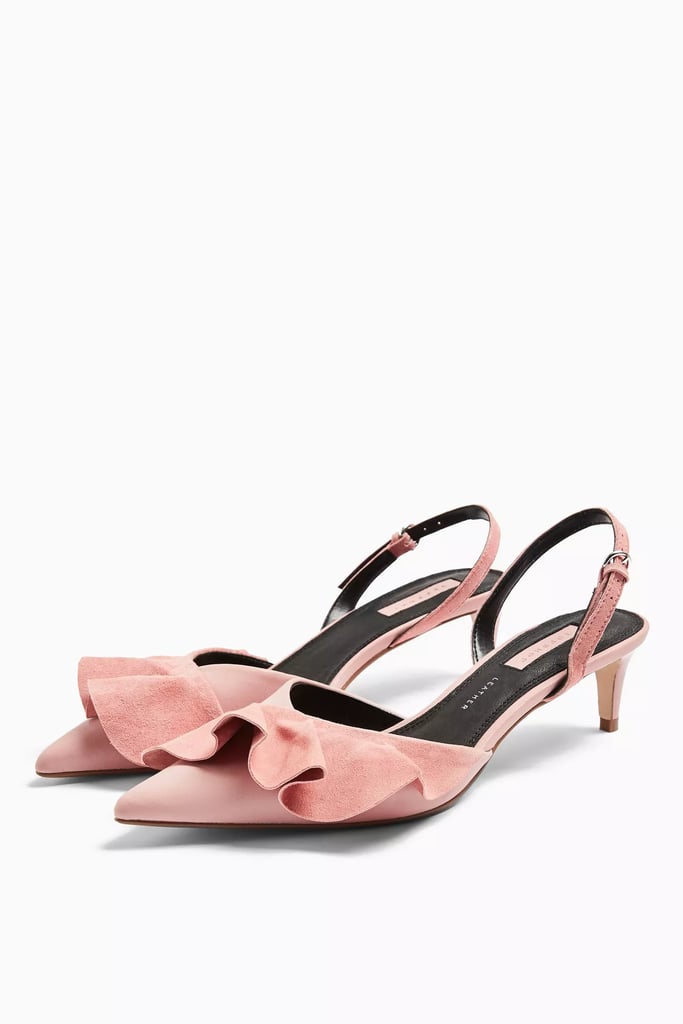 Topshop Jules Pink Frill Slingback Heels