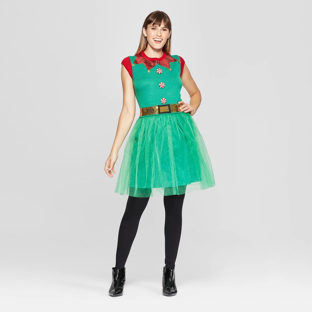 womens elf sweater dress