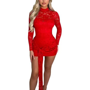 chinese dress ladies Hunter Bell Eloise Dress in Red Lace