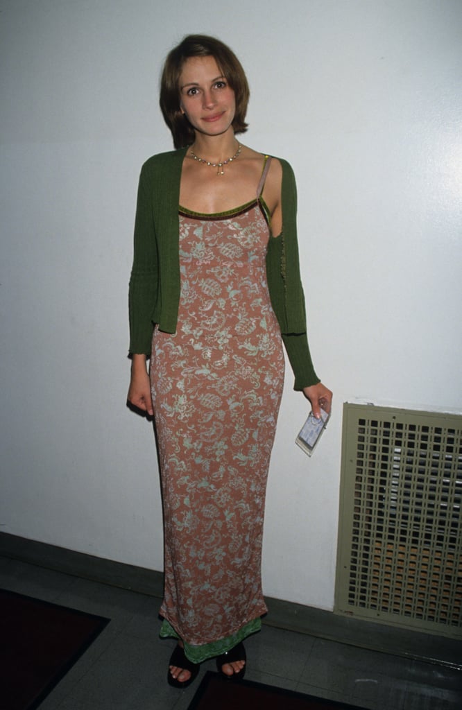 Julia Roberts '90s Style: Slip Dress + Cardigan