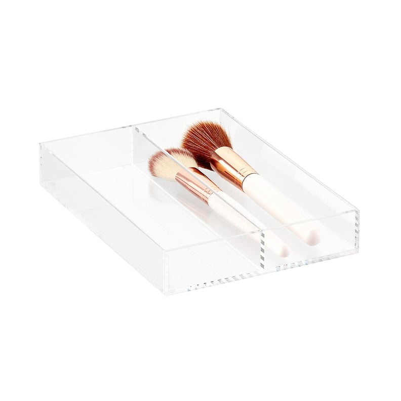 Luxe Acrylic Long 2-Section Divided Drawer Insert