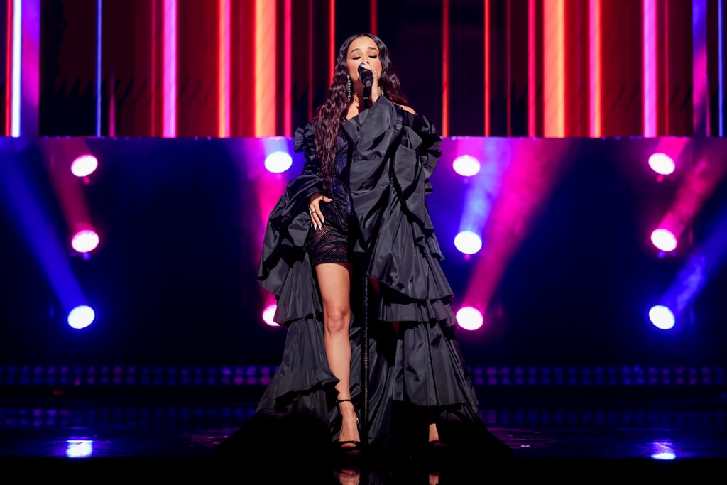 Becky G's Black Wedding Veil at Billboard Women in Music