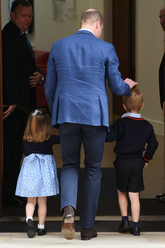 Prince George and Princess Charlotte at Hospital to See Baby