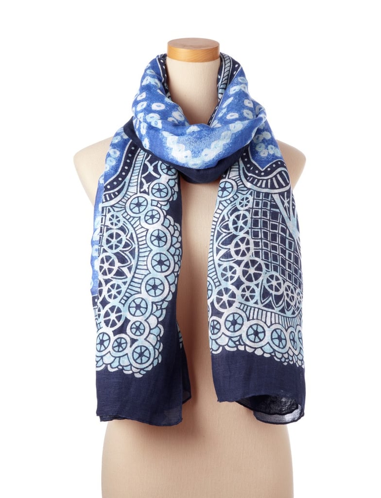 I love to wear and gift scarves. My favorite brand is Theodora and Callum ($175). I love the prints and fabrics.