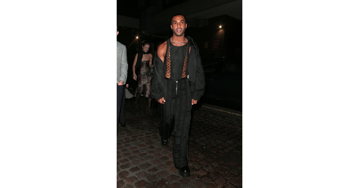 Lucien Laviscount Wears Bold Corset Look for 2023 Oscars Afterparty