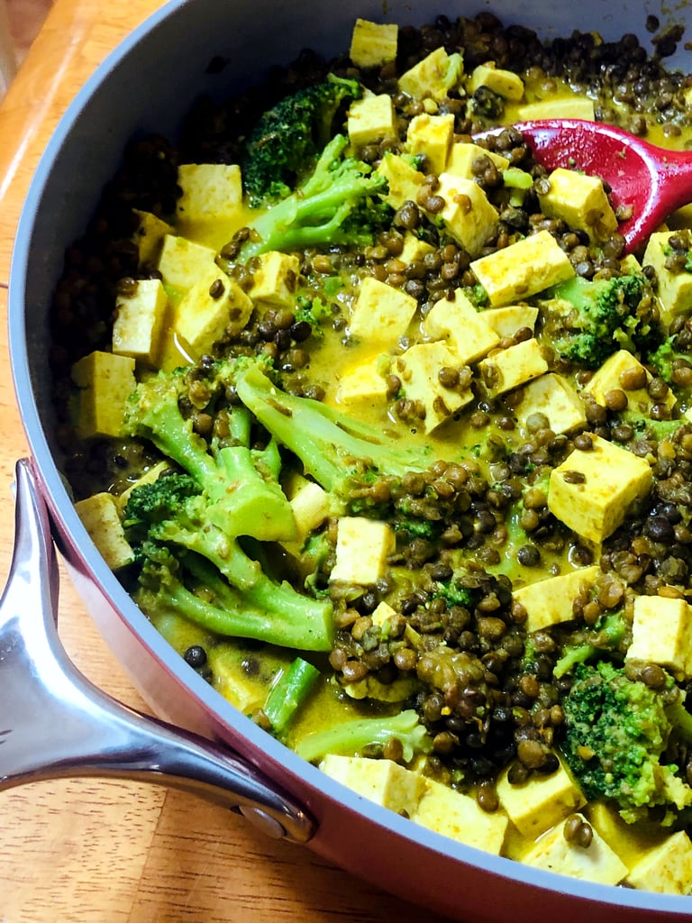 Vegan Coconut Lentil Curry With Tofu and Broccoli Recipe POPSUGAR Fitness