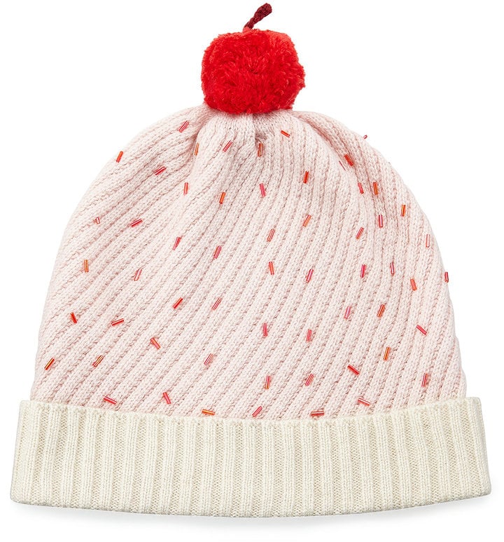 Kate Spade Cupcake Beaded Beanie Hat, Pink ($72)