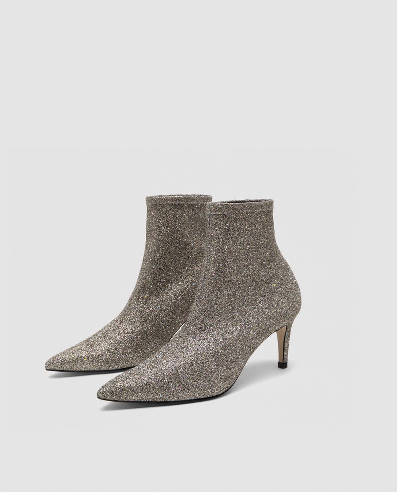 Zara Shimmery High Heel Ankle Boots