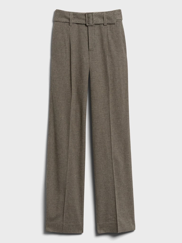 High-Rise Slim Wide-Leg Flannel Pant | Banana Republic