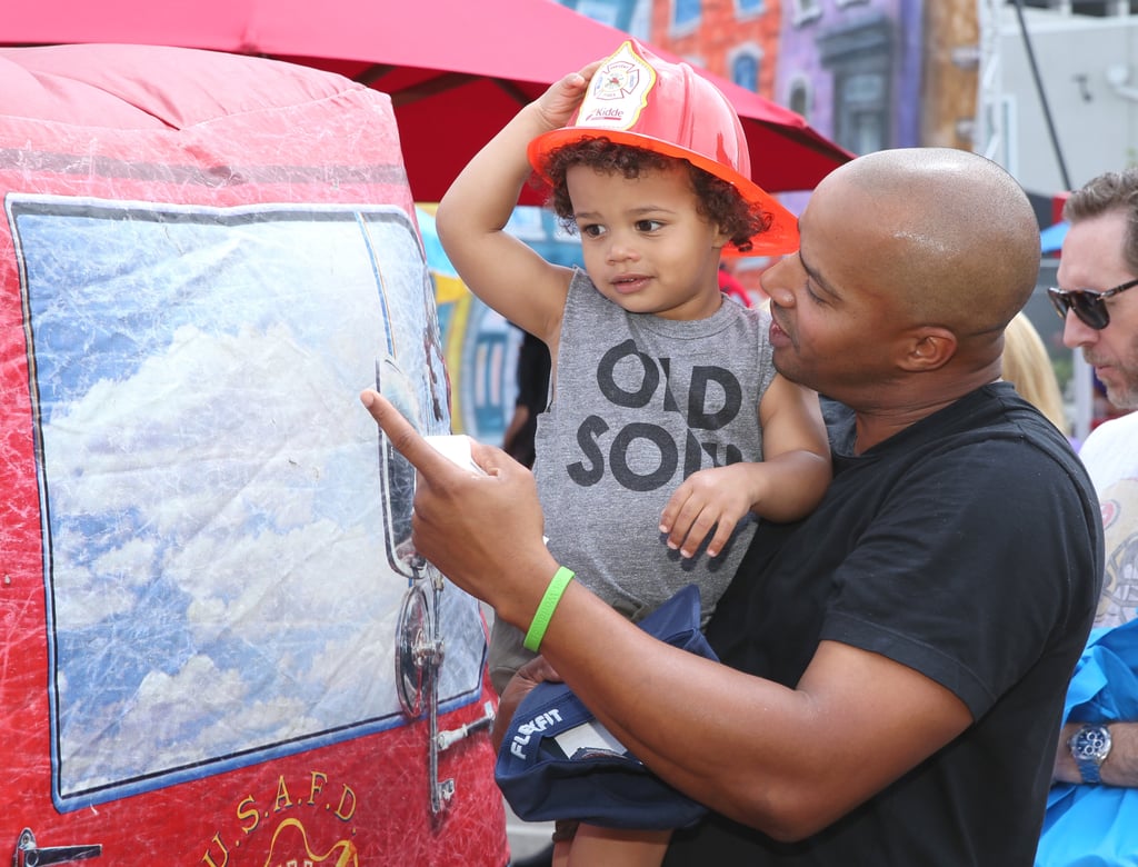 Donald Faison With Son Rocco at Safe Kids Day Event LA 2016