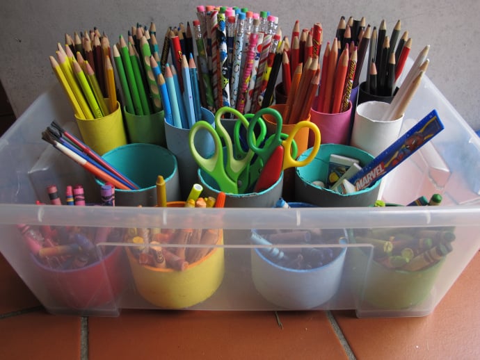 organizing kids craft supplies