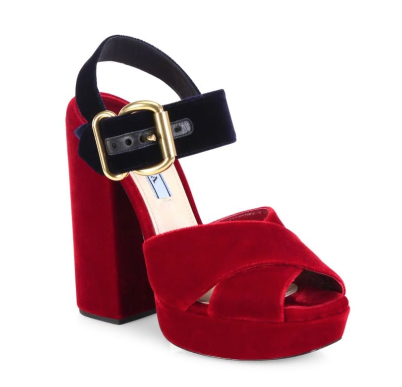 prada red platform sandals