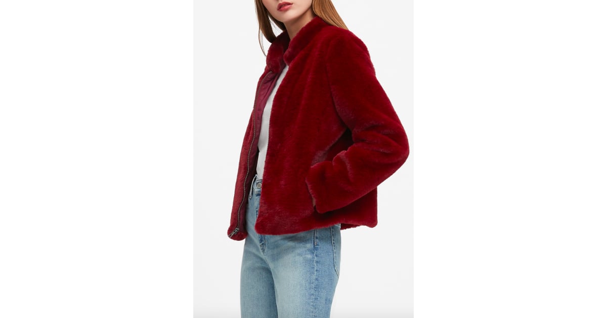 Faux Fur Bomber Jacket | The Most Festive Red Clothing For Women at