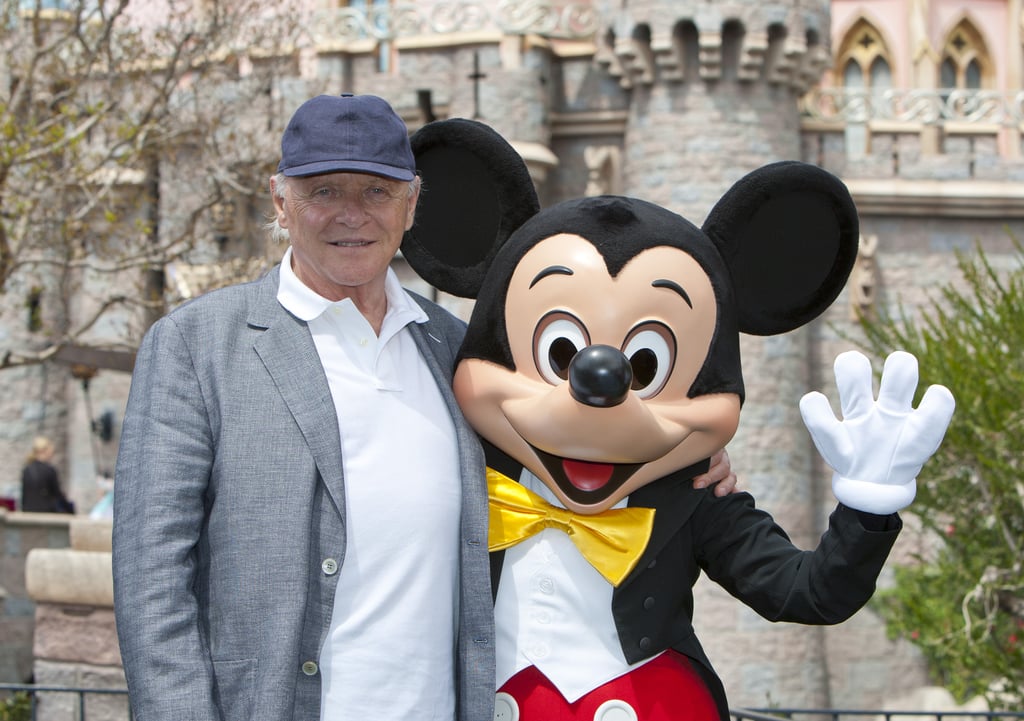 Anthony Hopkins shared a photo op with Mickey Mouse at Disneyland in April 2013.